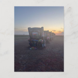 Cartão Postal Cadillac Ranch ao pôr do sol