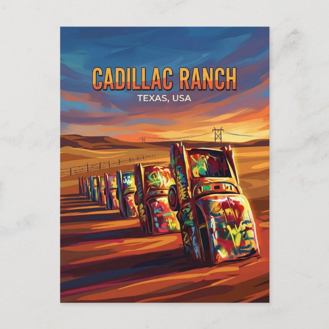 Cartão Postal Cadillac Ranch EUA (Frente)