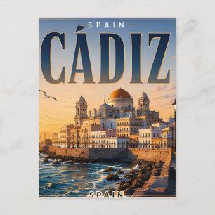 Cartão Postal 🌊 Cádis Estilo Moderno de Cidade Costeira 🌊
