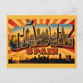 Cartão Postal Cádiz Catedral e Cidade Mais Antiga da Espanha