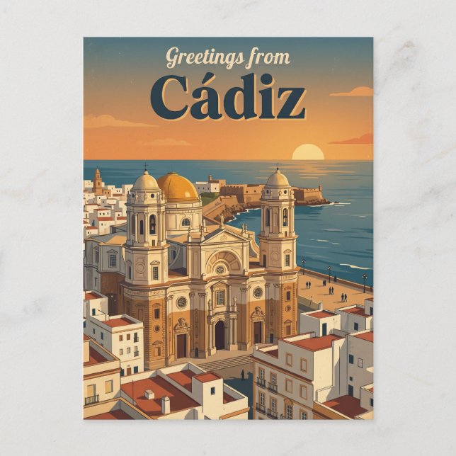 Cartão Postal Cádiz Espanha (Frente)