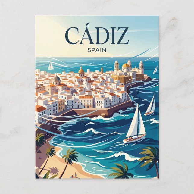 Cartão Postal Cádiz Espanha (Frente)