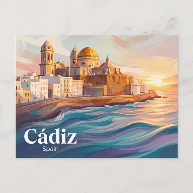 Cartão Postal Cádiz Espanha (Frente)