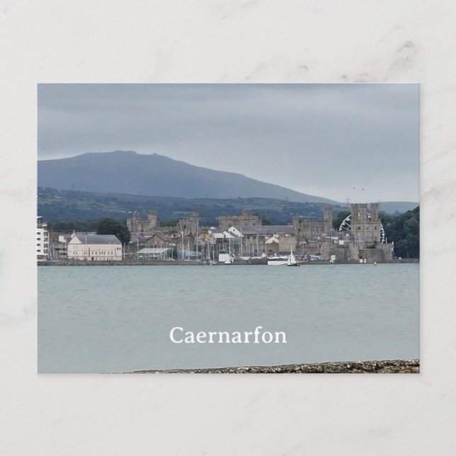 Cartão Postal Caernarfon a partir de Anglesey (Frente)