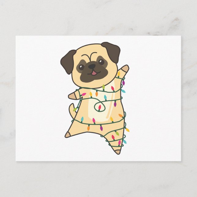 Cartão Postal Cães de inverno de Neve de Natal (Frente)