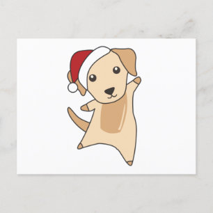 Cartão Postal Cães de inverno de Neve de Natal Labrador