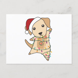 Cartão Postal Cães de inverno de Neve de Natal Labrador