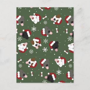 Cartão Postal Cães de Papai Noel no Verde