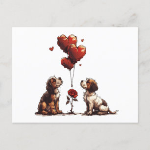 Cartão Postal Cães dias de os namorados