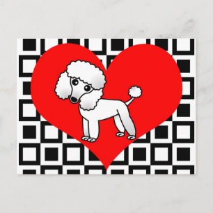 Cartão Postal Cães do Coração - Poodle Branco