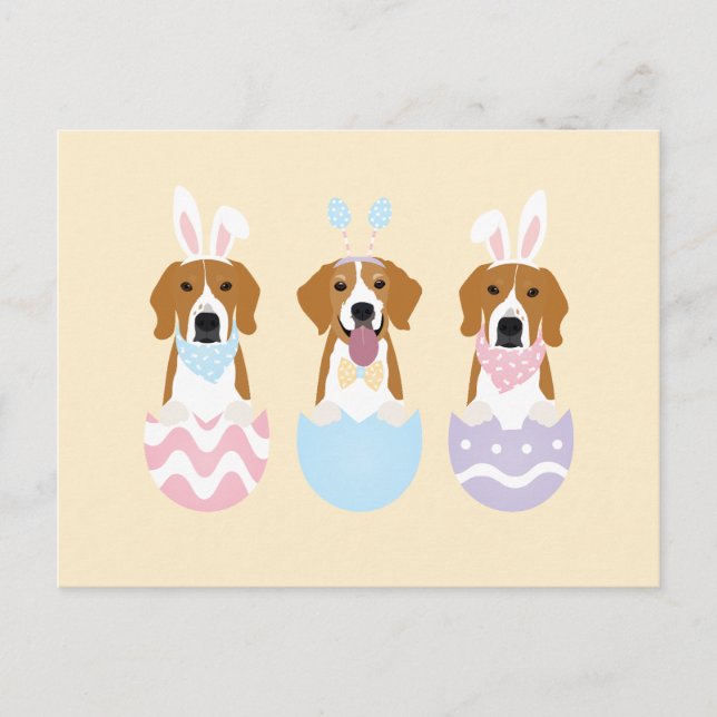 Cartão Postal Cães felzs pascoa (Frente)
