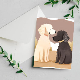 Cartão Postal Cães Fofos | Pintura em Aquarela de Animal de Esti