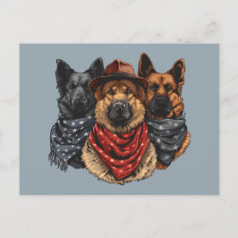 Cartão Postal Cães German shepherd Do Dia 4 De Julho