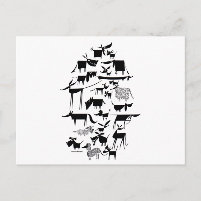 Cartão Postal Cães Menagerie (Frente)