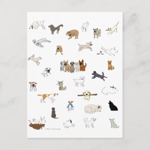 Cartão Postal Cães Múltiplos - Via de Atração