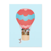 Cães No Balão De Ar Quente