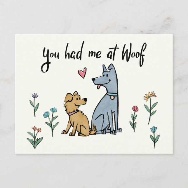 Cartão Postal Cães no Jardim III | Você Me Teve No Meio (Frente)