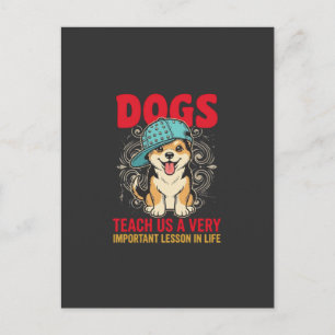 Cartão Postal Cães Nos Ensinam Uma Lição Muito Importante Vintag