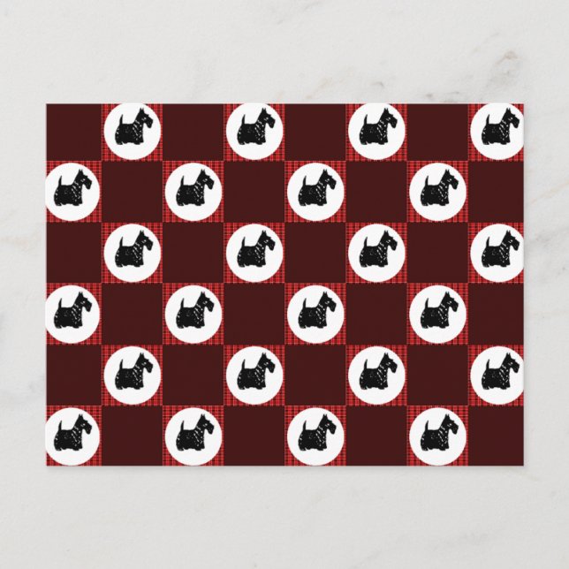 Cartão Postal Cães Scottie Cute (Frente)