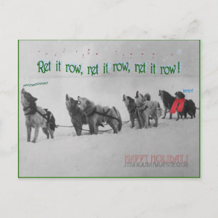 Cartão Postal Cães Sled Cantando: Coro Malamute do Alaska