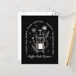 Cartão Postal Café ama preto Dia de os namorados engraçado