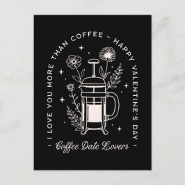 Cartão Postal Café ama preto Dia de os namorados engraçado