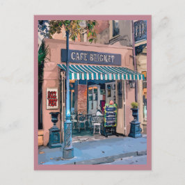 Cartão Postal Café Beignet Compro Francês Trimestre