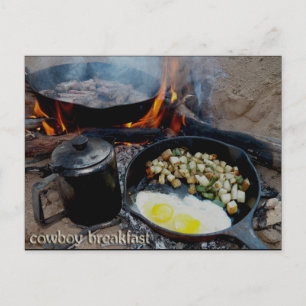 Cartão Postal Café da Manhã de Cowboy Desmoronou no Riacho Areno