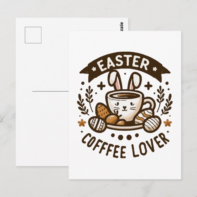 Cartão Postal Café da Manhã de Páscoa (Frente/Verso)