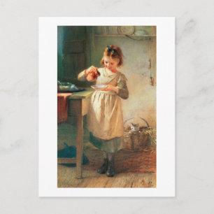 Cartão Postal Café da manhã do gatinho