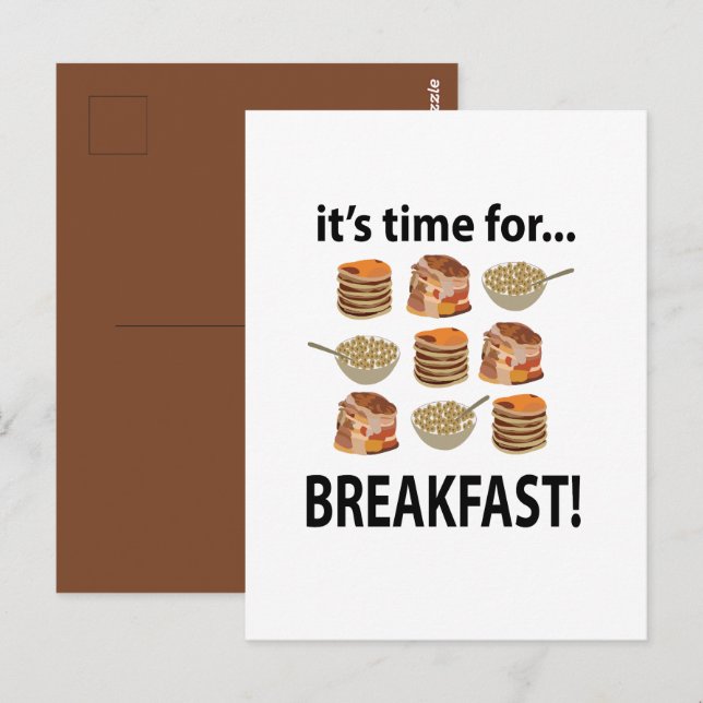 Cartão Postal Café Da Manhã É Hora Do Café Da Manhã (Frente/Verso)