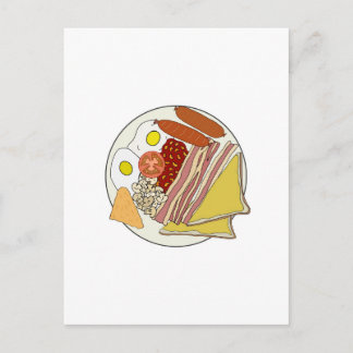 Cartão Postal Café da Manhã em Inglês Fried