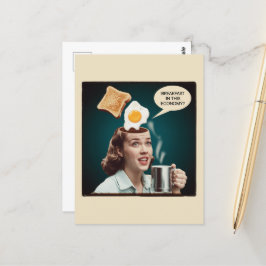 Cartão Postal Café da Manhã Nesta Economia Mulher Surreal