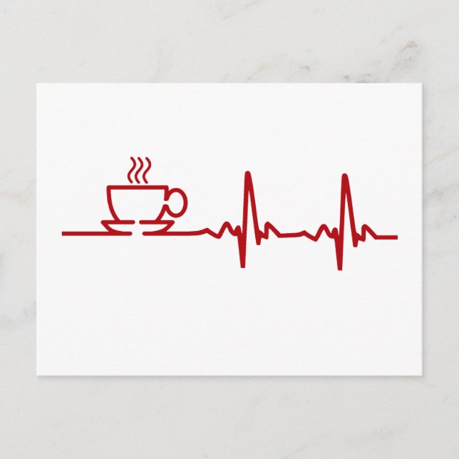 Cartão Postal Café da Manhã Pulsação EKG (Frente)