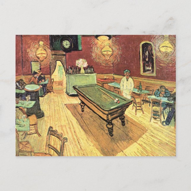 Cartão Postal Café da Noite no Place Lamartine em Arles por van  (Frente)