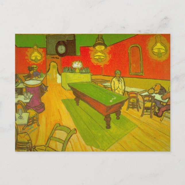 Cartão Postal Café da noite por Vincent van Gogh (Frente)