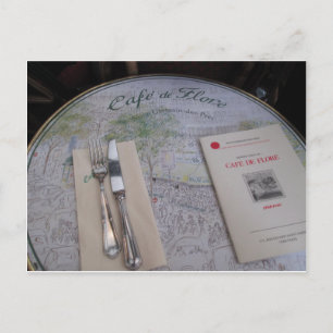 Cartão Postal Cafe de Flore, Paris, França - Place Setting, Men
