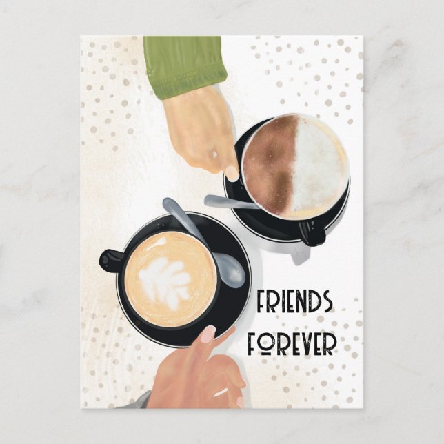 Cartão postal Café e Amigos para Sempre (Frente)