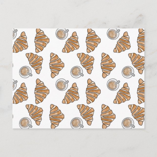 Cartão Postal Café e Croissants (Frente)