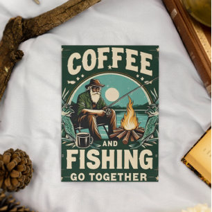 Cartão Postal Café e Pesca Juntos