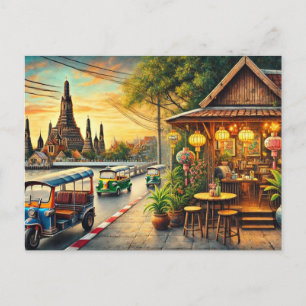 Cartão Postal Café em Bangkok Thailand Wat Arun