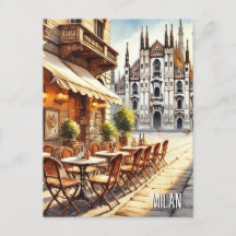 Café em Milão Watercolor Painting Mug