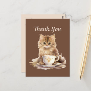 Cartão Postal Café fofo agradecer aos fornecedores ou 