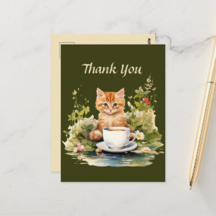 Cartão Postal Café fofo agradecer ou fornecedores