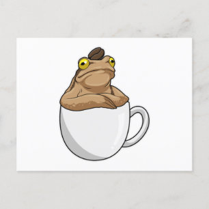 Cartão Postal Café Frog grão de café