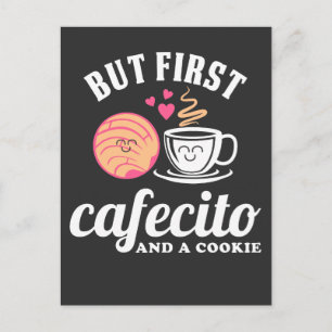 Cartão Postal Café latino espanhol, mas primeiro cafecito e um 