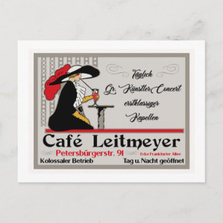 Cartão Postal Café Leitmeyer, compro de café com estilo retro al