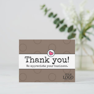 Cartão Postal Café Marrom Elegante Com Agradecimento Empresarial