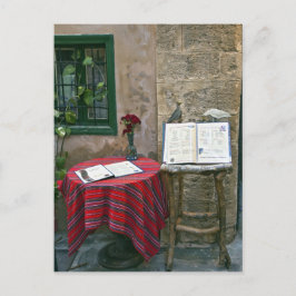 Cartão Postal Café na calçada, Chania, Creta, Grécia