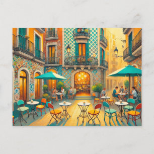Cartão Postal Café na Espanha de Barcelona